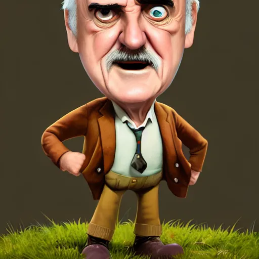 Prompt: an epic chibi comic book style portrait painting of john cleese, character design by mark ryden and pixar and hayao miyazaki, unreal 5, daz, hyperrealistic, octane render, cosplay, rpg portrait, dynamic lighting, intricate detail, harvest fall vibrancy, cinematic