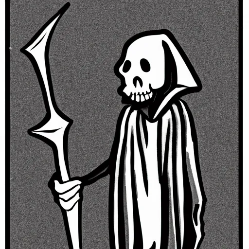 Image similar to cartoon drawing of a grim reaper