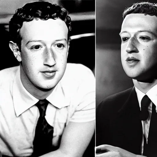 Prompt: mark zuckerberg with marlon brando in the 1 9 4 0's movie not even once