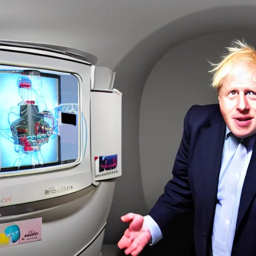 Prompt: Boris Johnson in a gas simulator sim game