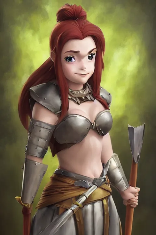 Prompt: A realistic anime portrait of Fiona from Shrek, warrior, D&D, dual Axe wielding, full body plated armor, dungeons and dragons, tabletop role playing game, rpg, jrpg, digital painting, by Stanley Artgerm Lau, Frank frazzeta, WLOP and Rossdraws, digtial painting, trending on ArtStation, SFW version