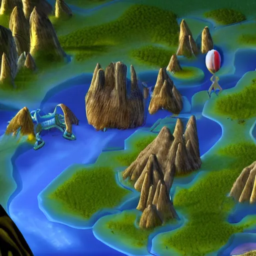 Image similar to A screenshot of the video game Spore