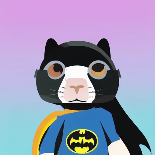 Image similar to A ferret as Batman, vector art