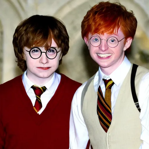 Prompt: Harry Potter and Ron Weasley get married