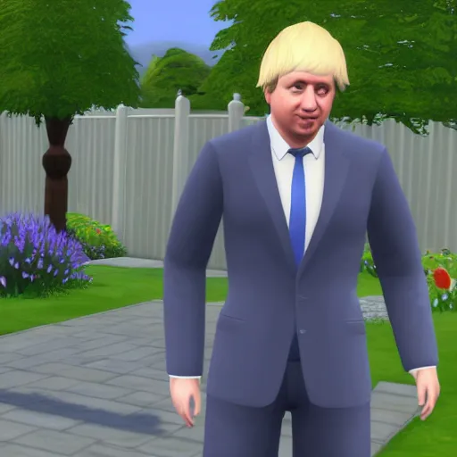 Image similar to Boris Johnson in sims 4, game play