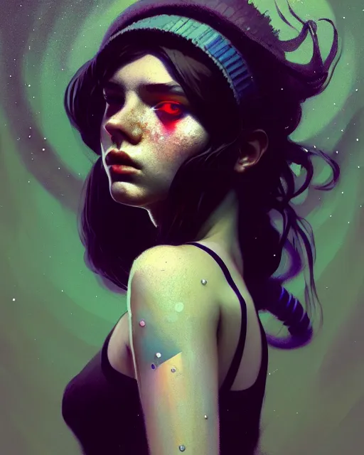 Prompt: young glitched woman, full body portrait, beautiful girl, explosive, highkey, realistic, serov, surikov, vasnetsov, repin, kramskoi, uplight, insanely detailed, charlie bowater, tom bagshaw, octane rendered,, 8 k, unreal engine, illustration, trending on artstation, masterpiece