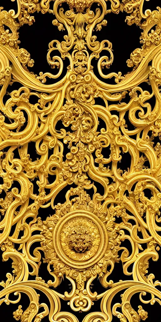Prompt: the source of future growth dramatic, elaborate emotive Golden Baroque and Rococo styles to emphasise beauty as a transcendental, seamless pattern, symmetrical, large motifs, bvlgari jewelry, rainbow liquid splashing and flowing, Palace of Versailles, 8k image, supersharp, spirals and swirls in rococo style, medallions, iridescent black and rainbow colors with gold accents, perfect symmetry, High Definition, sci-fi, Octane render in Maya and Houdini, light, shadows, reflections, photorealistic, masterpiece, smooth gradients, high contrast, 3D, no blur, sharp focus, photorealistic, insanely detailed and intricate, cinematic lighting, Octane render, epic scene, 8K