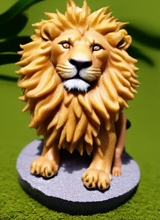 Image similar to 80mm resin detailed miniature of fluffy lion, Product Introduction Photos, 4K, Full body, simple background