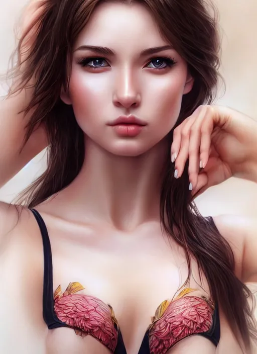 Image similar to a gorgeous female photo, professionally retouched, realistic, smooth face, perfect eyes, symmetrical, full body shot, wide angle, sharp focus, 8 k high definition, insanely detailed, intricate, elegant, art by artgerm