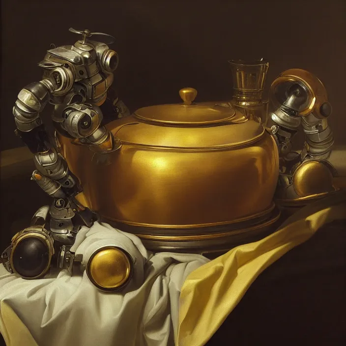 Prompt: still life painting of rx - 7 8 by pieter claesz, oil on canvas, strong lighting, highly detailed, hyper realism, golden hour, god rays, hd, 4 k