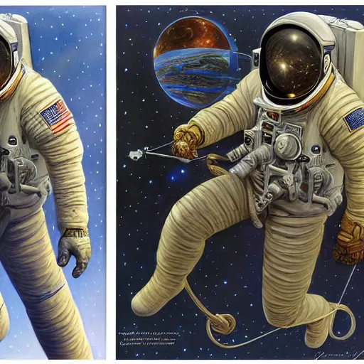 Image similar to Front and back character view of Astronaut by Donato Giancola