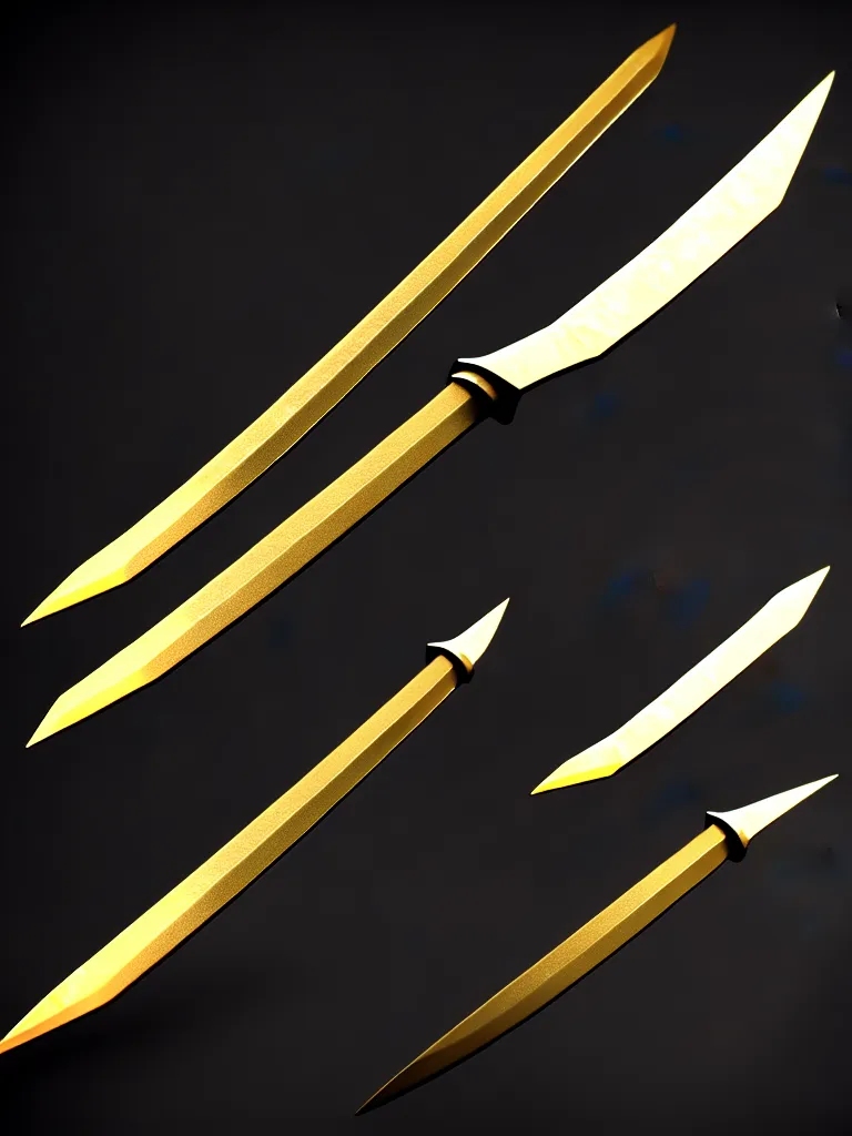 Image similar to magic long sword, proportional image, runed, black background, 3 d octane render, blade, sharp, gold, gems, cryptoblades