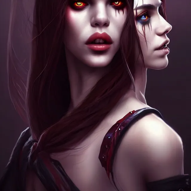 Prompt: epic professional digital portrait art of 🧛‍♀️👩‍💼😉,best on artstation, cgsociety, wlop, Behance, pixiv, astonishing, impressive, outstanding, epic, cinematic, stunning, gorgeous, concept artwork, much detail, much wow, masterpiece.