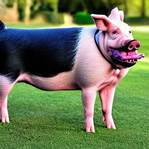 Prompt: a fusion of a dog and a pig