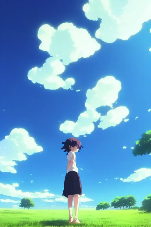 Prompt: a giant!!!! popsicle, with clouds INSIDE THE POPSICLE, blue sky, low angle, cinematic, makoto shinkai