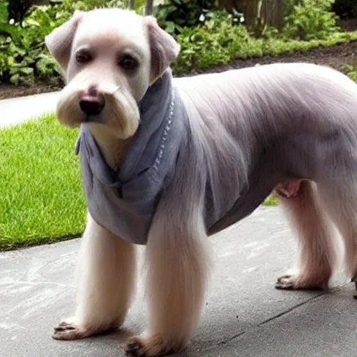 Image similar to backwards shaven dog