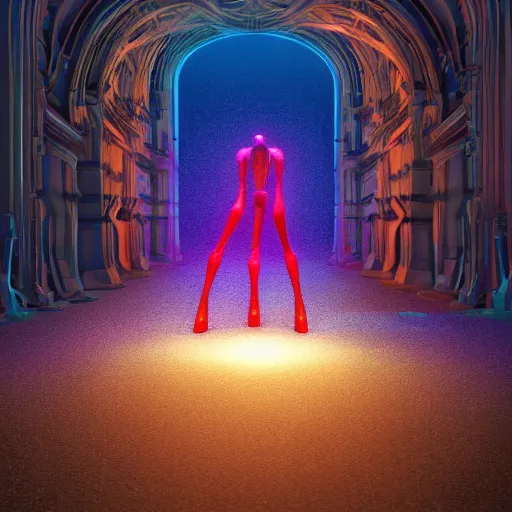 Image similar to inspiring magical voids bubbling with abductions into rift beam retractions designed by Hajime Sorayama and Mark Kostabi, Bryce 3d, Pixar, photorealistic, octane render, studio lighting, 8k, hd