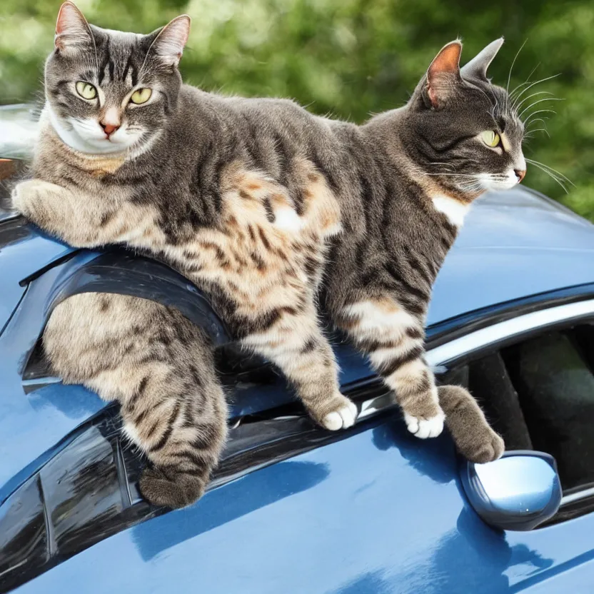 Image similar to a cat driving a car