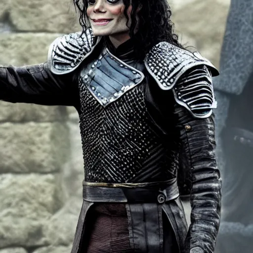 Prompt: michael jackson in game of thrones, photography, tv show, hbo,