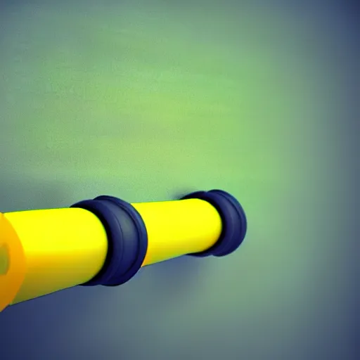 Image similar to a pipe coming out of the wall in a yellow room with bitcoins pouring out of it, digital art 3d render