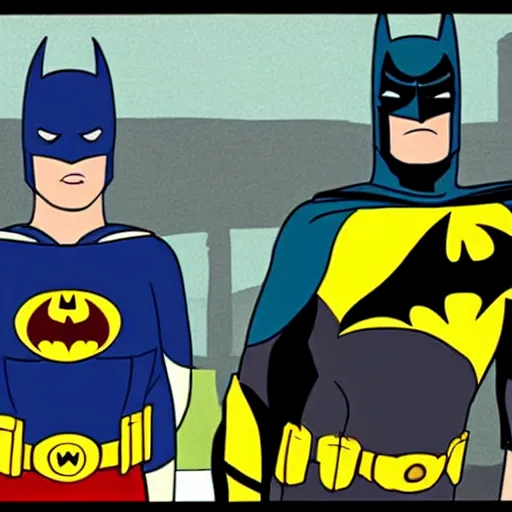 Prompt: batman and robin in the style of wes anderson