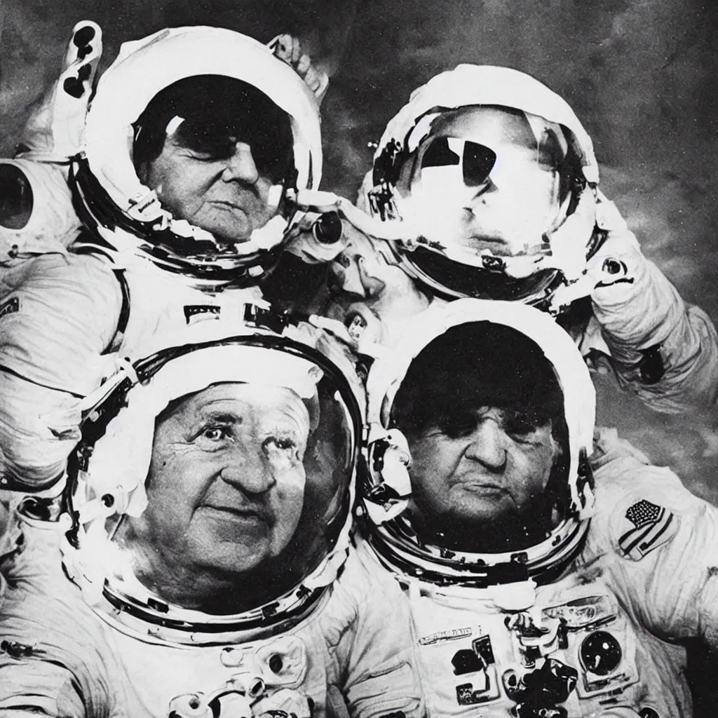 Prompt: David Ben-Gurion as an astronaut in space