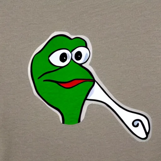 Image similar to pepe with spoon