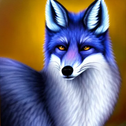 Image similar to a blueberry - fox hybrid, deviantart, furry, oil on canvas, hd