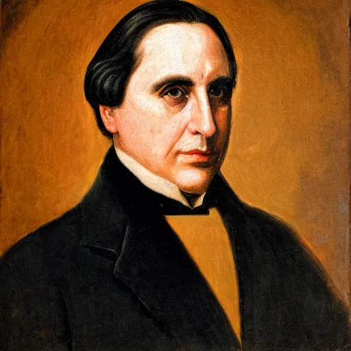 Prompt: portrait of Julius Evola, in the style of the Hudson River School