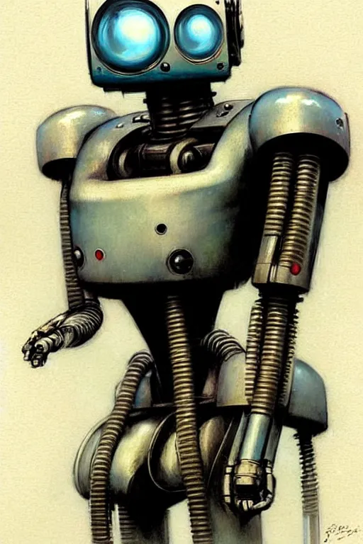 Prompt: ( ( ( ( ( 1 9 5 0 s retro future robot android science robot. muted colors. ) ) ) ) ) by jean - baptiste monge!!!!!!!!!!!!!!!!!!!!!!!!!!!!!!