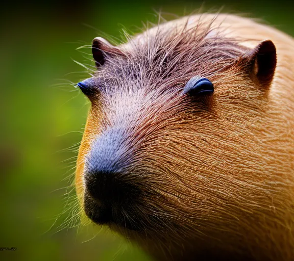 Prompt: a photo of capybara with a mushroom cap on its head by luis royo. intricate. lifelike. soft light. sony a 7 r iv 5 5 mm. cinematic post - processing