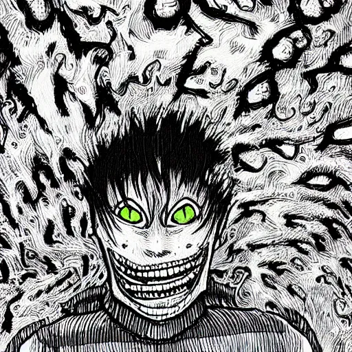 Image similar to Yor Forger from SpyxFamily in the style of Junji Ito