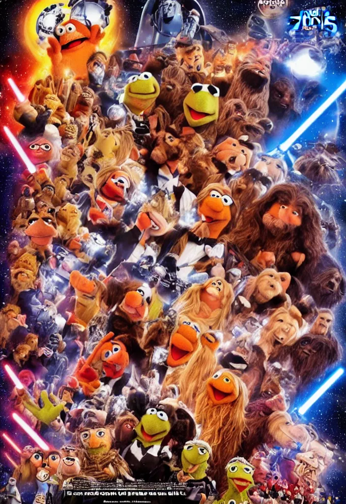 Image similar to movie poster for The Muppets Star Wars