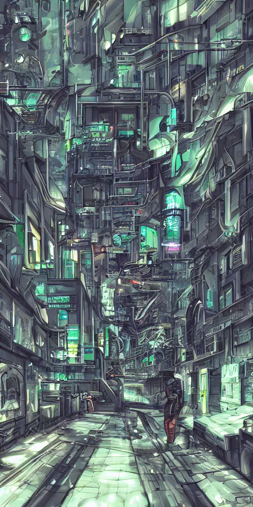 Image similar to cell shaded technopunk alley