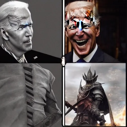 Image similar to joe biden as a darksouls boss