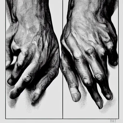 Image similar to anatomically accurate hands, george bridgman