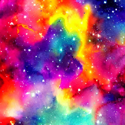 Prompt: beautiful watercolor painting of a colorful nebula, stunning, 4 k