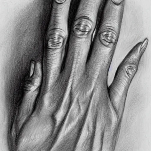 Image similar to very very very detail hands, pencil sketch