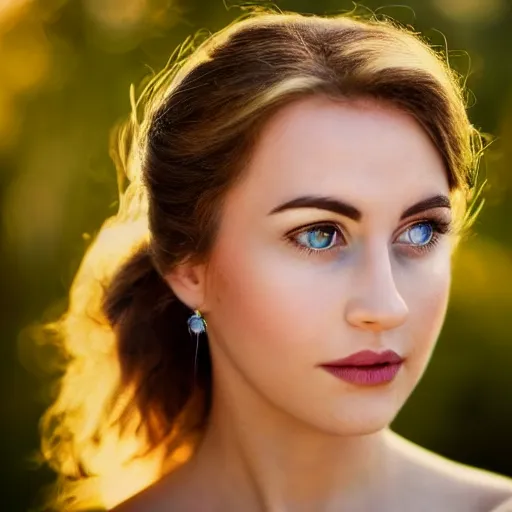 Image similar to Cinderella, portrait, golden hour, beautiful face