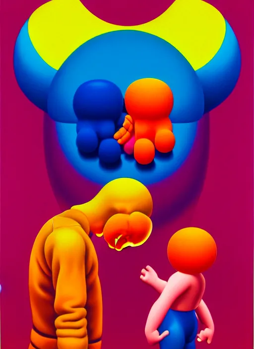 Prompt: love hurts by shusei nagaoka, kaws, david rudnick, airbrush on canvas, pastell colours, cell shaded, 8 k