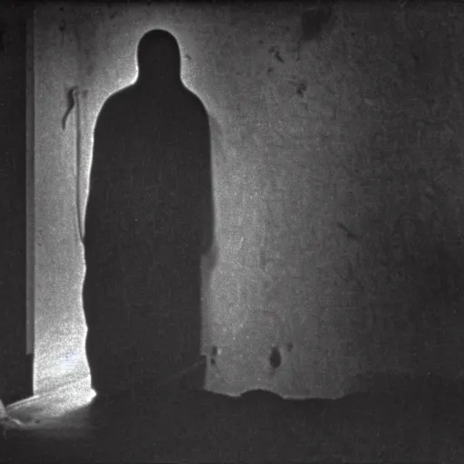 Prompt: depiction of the feeling of hopelessness, worthlessness, loneliness, of a ghost, sad, frightening, depressing, miserable, stunning, intelligent, stark, vivid, ambient occlusion, universal shadowing, 3 5 mm, ( 1 9 2 1 ) scary horror film still, extremely atmospheric lighting.