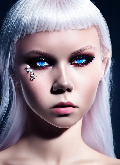 Image similar to full body photography kerli koiv, 8 0 mm camera, crystal clear eyes, stoic. photorealistic, highly detailed, 8 k rez, ultra hd, smooth, sharp focus