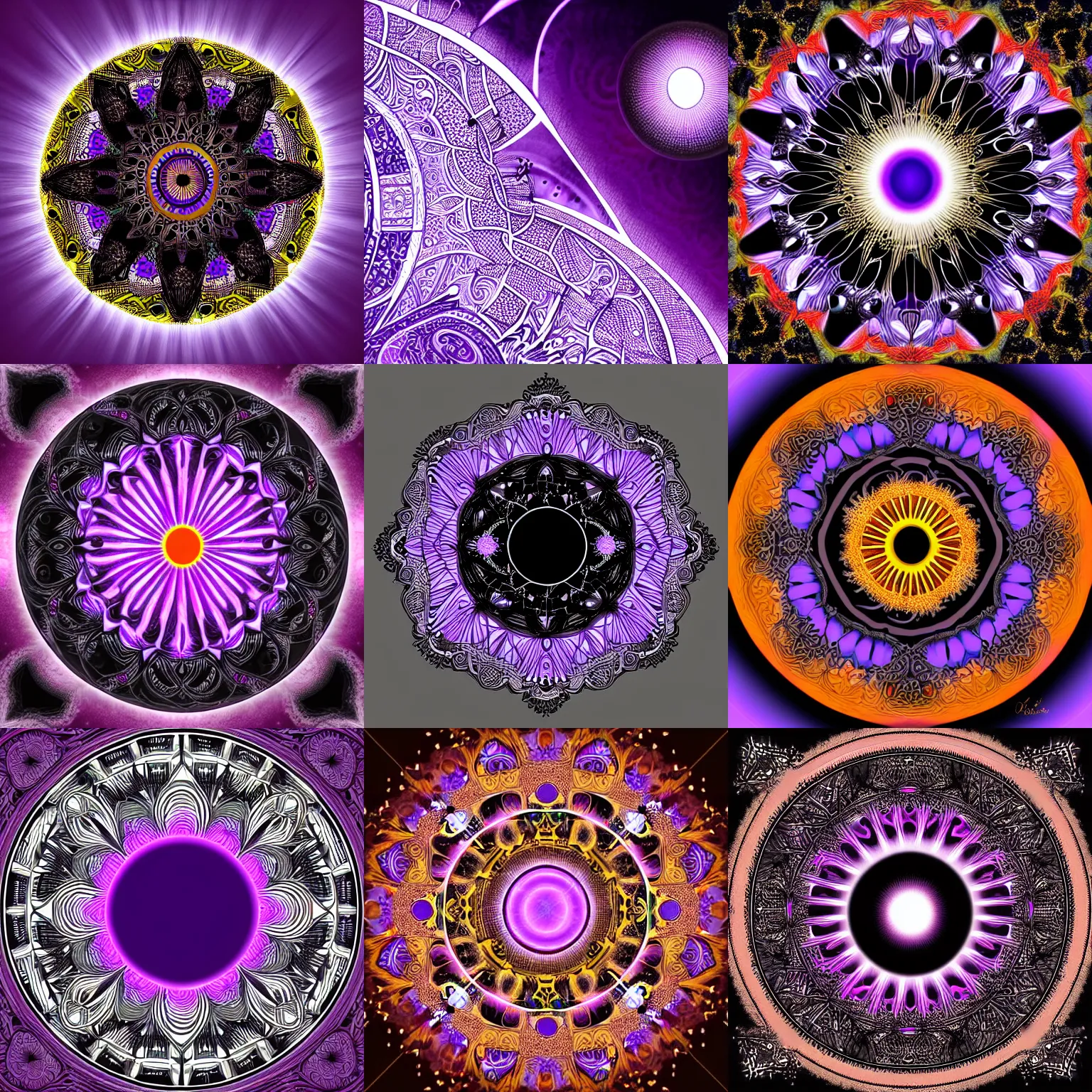Prompt: black sun with purple eclipse, digital art, intricate details,