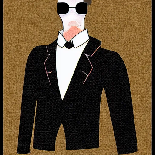 Image similar to cyclops in a tuxedo, character illustration