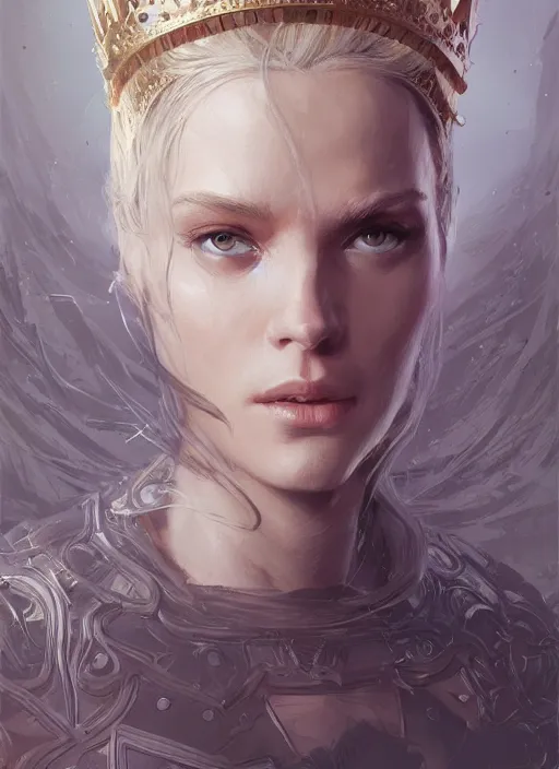 Prompt: --separate-imagesPortrait of a young woman,blonde hair, with a spine crown, marvel comics, dark, intricate, highly detailed, smooth, artstation, digital illustration by Ruan Jia and Mandy Jurgens and Artgerm and Wayne Barlowe and Greg Rutkowski and Frank Frazetta