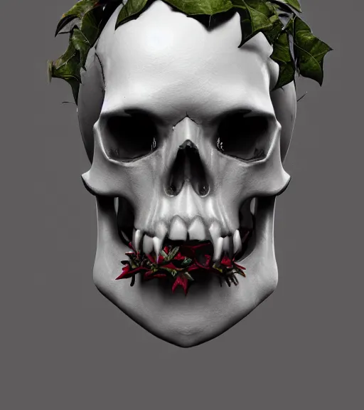 Prompt: skull with ivy, unreal engine 5, octane render, trending on artstation by vitaly bulgarov