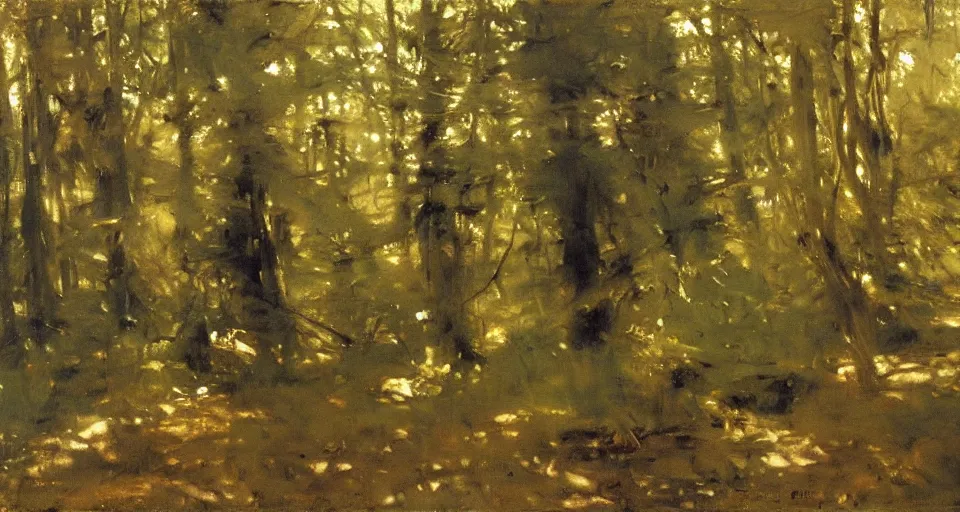 Image similar to forest, by richard schmid and john singer sargent