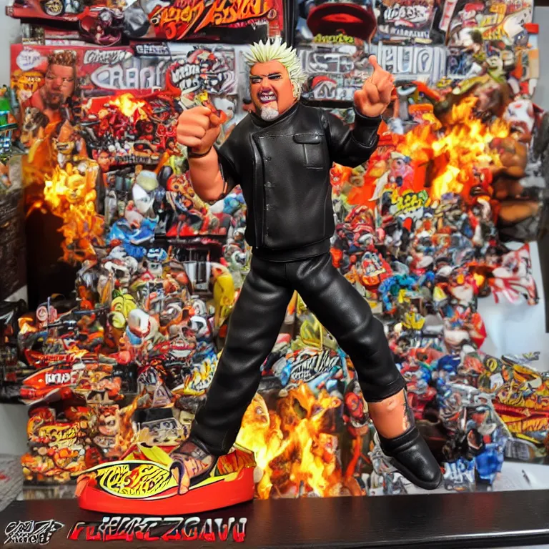 Image similar to Guy Fieri action figure, product photo, detailed, 4k