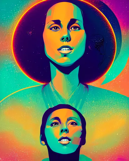 Prompt: alicia keys portrait, stylized musical notes floating, bubbles, radiant halo of light, artgerm, petros afshar, tom whalen, ismail inceoglu