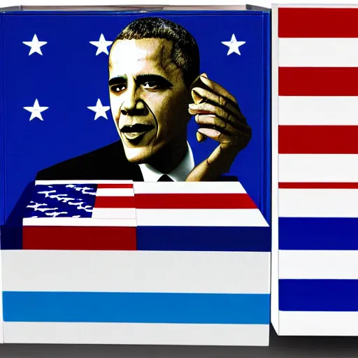 Image similar to obama cube, a cube with all four sides depicting a picture of barack obama